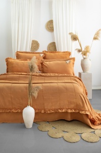 Lenjerie pat portocalie din fibre Fiorella Double The Home Collection