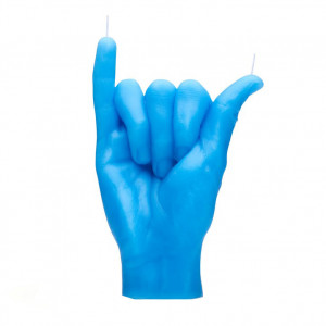 Lumanare albastra din ceara 20 cm Shaka Fingers CandleHand
