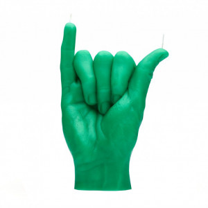 Lumanare verde din ceara 19 cm Shaka Fingers CandleHand