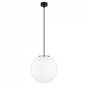 Lustra alba/argintie din sticla si otel Tsuki Large Sotto Luce