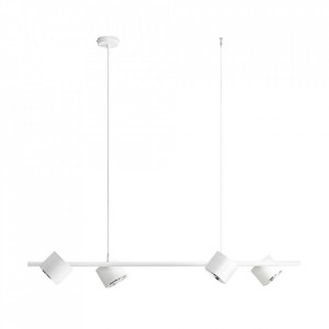 Lustra alba din metal cu 4 becuri Bot Quiet Object