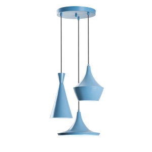 Lustra albastra deschis din metal cu 3 becuri Tom The Home Collection