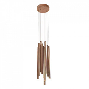 Lustra aramie din plastic acrilic si inox cu 10 LED-uri Organic Medium Maxlight