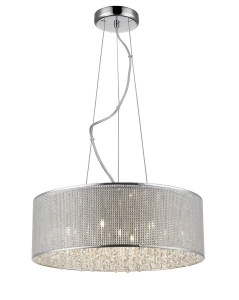 Lustra argintie din metal cu 7 becuri Blink Zuma Line