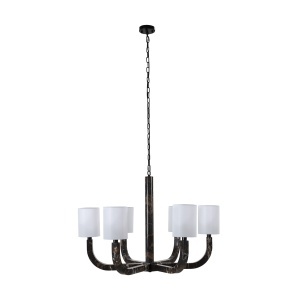 Lustra din metal negru cu 6 becuri Jose Thai Natura