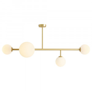 Lustra maro alama/alba din sticla cu 4 becuri Dione Quiet Object