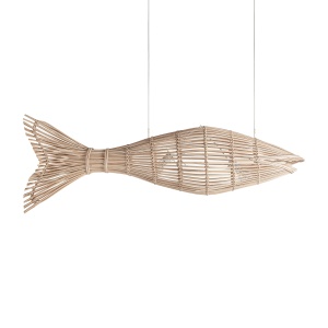 Lustra maro din ratan cu 2 becuri Fish Vical Home