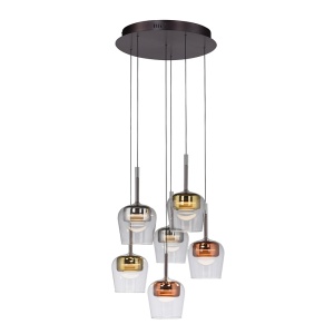 Lustra multicolora din sticla cu 6 LED-uri Qkon Zuma Line