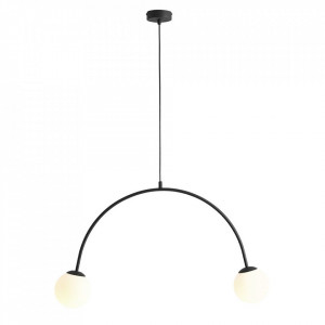 Lustra neagra/alba din sticla cu 2 becuri Lea Quiet Object