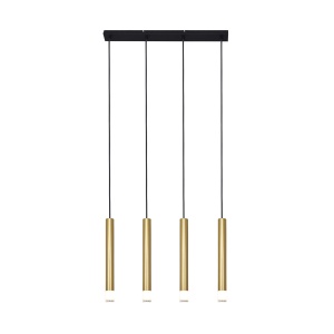Lustra neagra/aurie din metal cu 4 becuri Velic Zuma Line
