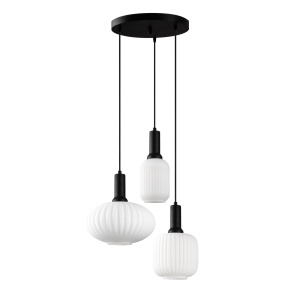 Lustra neagra din metal cu 3 becuri Asker The Home Collection