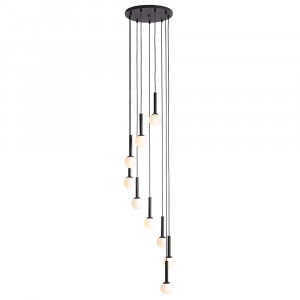 Lustra neagra din sticla cu 9 becuri Riu Quiet Object
