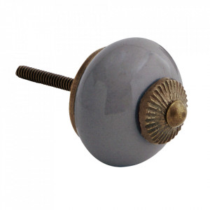 Maner ceramica maro/gri din ceramica 4 cm Hona Madam Stoltz
