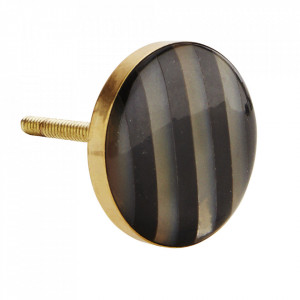 Maner negru din metal Stripes Madam Stoltz