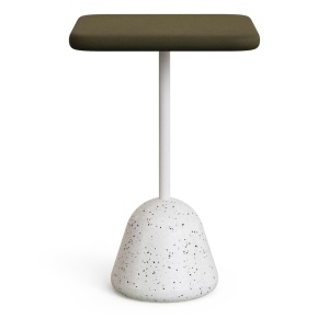 Masa bar exterior alba/maro din ciment 70x70 cm Saura Kave Home