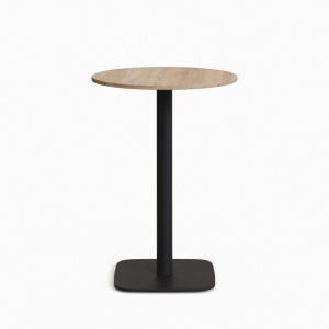 Masa bar exterior maro/neagra din metal 60 cm Dina Kave Home