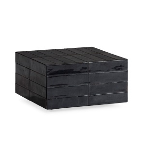 Masa de cafea din ceramica neagra 48x48 cm Sean Thai Natura