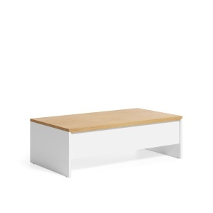 Masa de cafea extensibila alba/maro 60x110 cm Abilen Kave Home