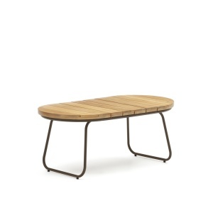 Masa de cafea exterior maro din lemn 50x100 cm Salguer Kave Home