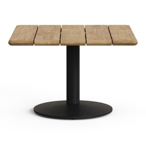 Masa de cafea exterior maro/neagra din lemn 70x70 cm Esilda Kave Home