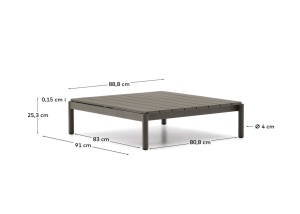 Masa de cafea exterior verde din metal 84x91 cm Sorells Kave Home