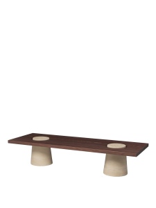 Masa de cafea maro/crem din lemn 55x155 cm Grova Ferm Living