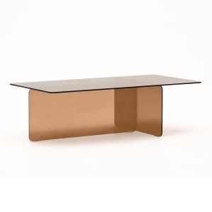 Masa de cafea maro din sticla 60x120 cm Zaren Kave Home