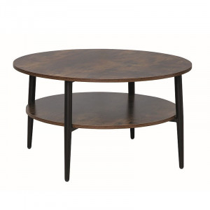 Masa de cafea maro inchis/neagra din metal 80 cm Ella The Home Collection