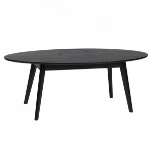 Masa de cafea neagra din lemn si MDF 65x130 cm Yumi Rowico Home