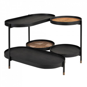 Masa de cafea neagra/maro din lemn 82x83 cm Amba Versmissen