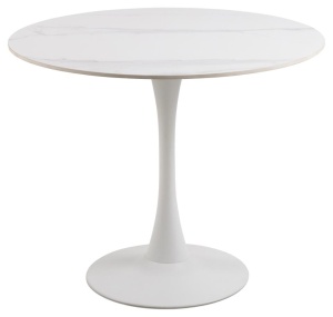 Masa dining alba din ceramica 90 cm Malta Quiet Object