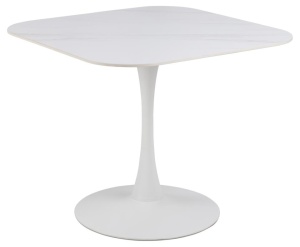 Masa dining alba din ceramica 90x90 cm Malta Unico Actona Company