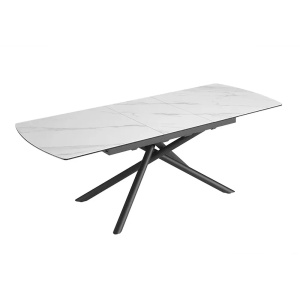 Masa dining alba/neagra din ceramica 90x180(230) cm Mikado The Home Collection