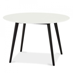 Masa dining alba/neagra din lemn 120 cm Life Furnhouse
