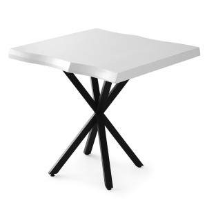 Masa dining alba/neagra din metal 80x80 cm Safir The Home Collection