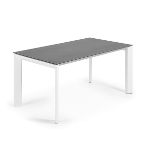 Masa dining extensibila gri/alba din metal 90x(160)220 cm Axis Vulcano Roca Kave Home