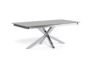 Masa dining extensibila gri/argintie din metal 100x200(240) Heaven Quiet Object