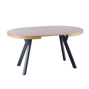 Masa dining extensibila maro/neagra din metal 100(250) cm Domingo The Home Collection