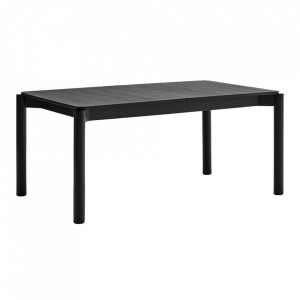 Masa dining extensibila neagra din lemn 100x160(200) cm Atlas Teulat