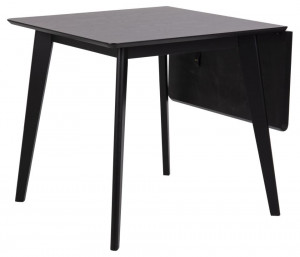 Masa dining extensibila neagra din lemn 80x80(120) cm Roxby Quiet Object