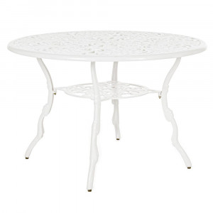 Masa dining exterior alba din metal 110 cm Victoria Bizzotto