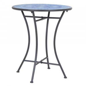 Masa dining exterior albastra/gri din metal 60 cm Bisanzio Bizzotto