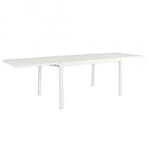Masa dining exterior extensibila alba din metal 90x135(270) cm Pelagius Bizzotto