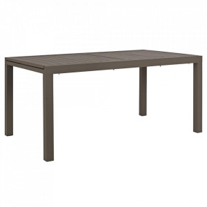 Masa dining exterior extensibila maro din metal 90x160(240) cm Hilde Bizzotto