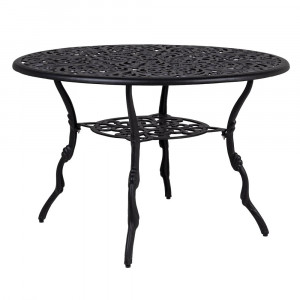 Masa dining exterior gri carbune din metal 110 cm Victoria Bizzotto