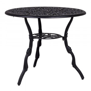Masa dining exterior gri carbune din metal 80 cm Victoria Bizzotto