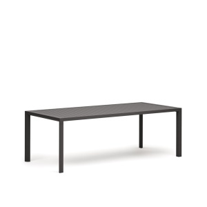 Masa dining exterior gri din metal 100x220 cm Culip Kave Home