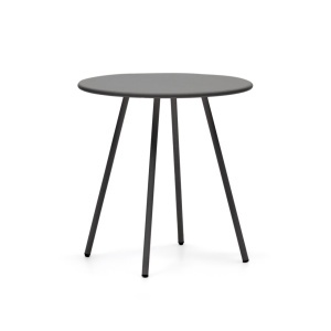 Masa dining exterior gri din metal 70 cm Montjoi Kave Home