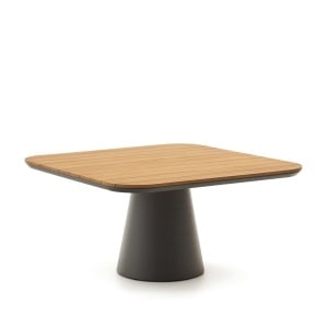 Masa dining exterior gri/maro din metal 148x148 cm Tudons Kave Home