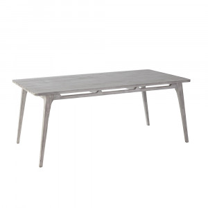 Masa dining gri din lemn 90x180 cm Hood Thai Natura
